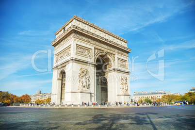 The Arc de Triomphe de l'Etoile in Paris, France