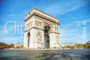 The Arc de Triomphe de l'Etoile in Paris, France