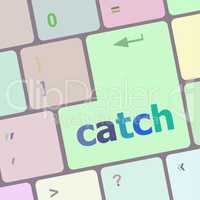 catch word on keyboard key, notebook computer button