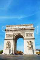 The Arc de Triomphe de l'Etoile in Paris, France