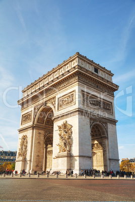 The Arc de Triomphe de l'Etoile in Paris, France