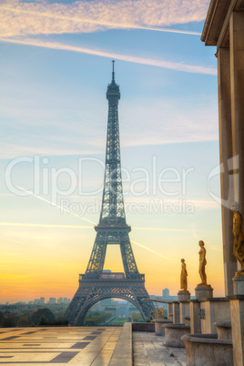 Cityscape with the Eiffel tower