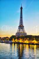 Cityscape with the Eiffel tower in Paris, France