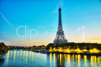 Cityscape with the Eiffel tower