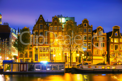 Amsterdam city view with Amstel river