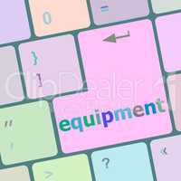 Computer keyboard key with equipment word