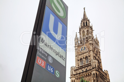 Marienplatz metro station in Munich