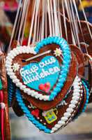 Heart shaped gingerbread for Christmas