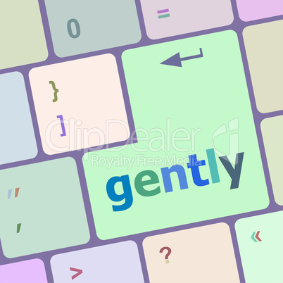 vector gently word on computer pc keyboard key