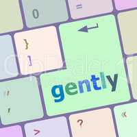 vector gently word on computer pc keyboard key