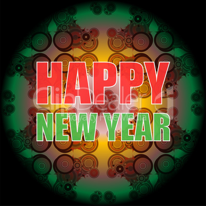 Beautiful text design of Happy New Year on abstract background.