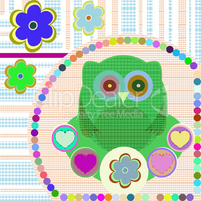 flower and textile owl