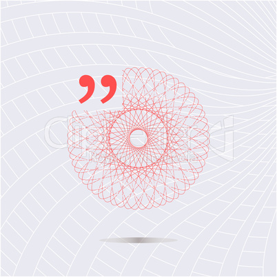 Quotation mark speech bubble. quote sign icon, abstract red circles