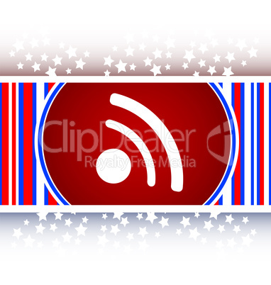 glossy web button with RSS feed sign