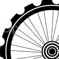bike wheel black silhouette. bicycle wheels with tyre and spokes. isolated on white