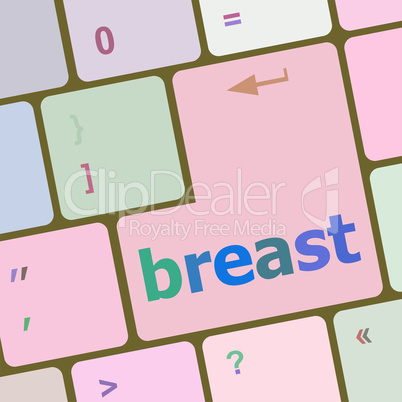 breast word on keyboard key