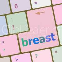 breast word on keyboard key
