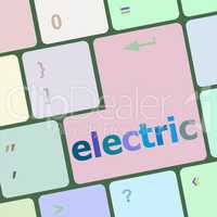 electric word on keyboard key, notebook computer button