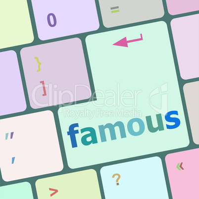 famous button on computer pc keyboard key