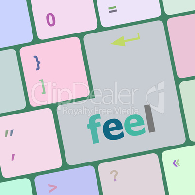 feel word on keyboard key, notebook computer button