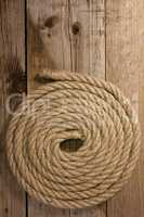 Hempen rope coiled