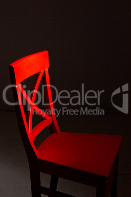 Red wooden chair