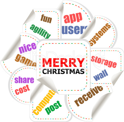 Merry Christmas - unique xmas design element. Great design element for congratulation cards, banners and flyers. Happy new year