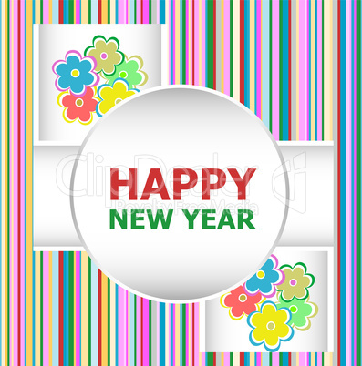 Happy New Year lettering Greeting Card