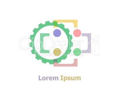 Abstract logo design template. Science technology, Teamwork, Social Network, Community.