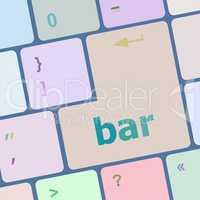 bar word on keyboard key, notebook computer