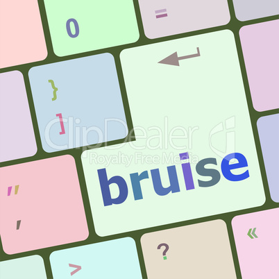 button with bruise word on computer keyboard keys