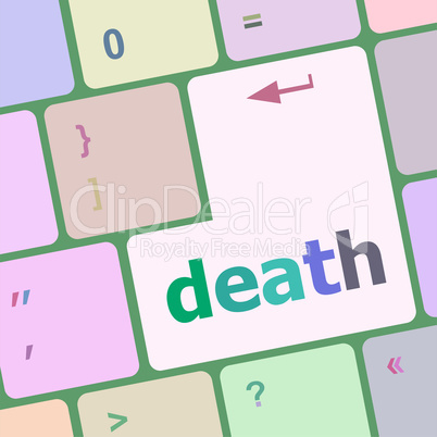 death word on keyboard key, notebook computer button
