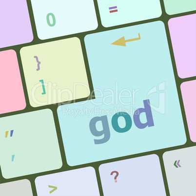 God. Internet Concept. Button on Modern Computer Keyboard