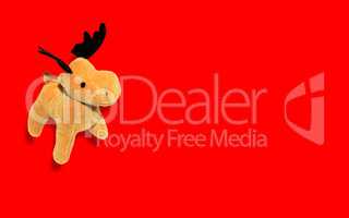 Christmas Deer over red background