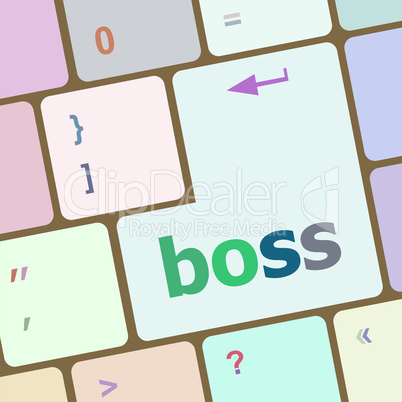 boss word on keyboard key, notebook computer button