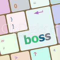 boss word on keyboard key, notebook computer button