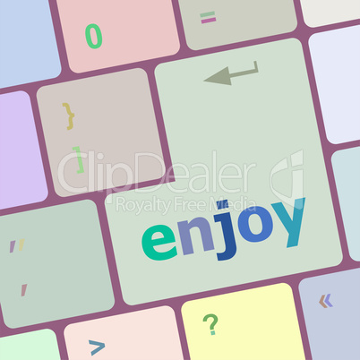 enjoy word on keyboard key, notebook computer button