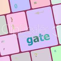 gate button on computer pc keyboard key