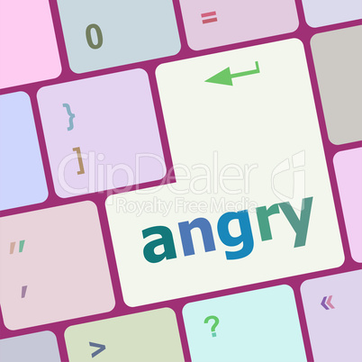 Keyboard with white Enter button, angry word on it