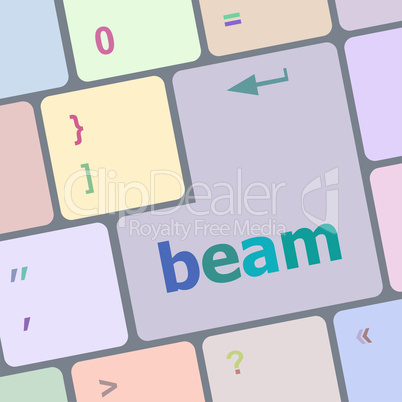 beam word on keyboard key, notebook computer button