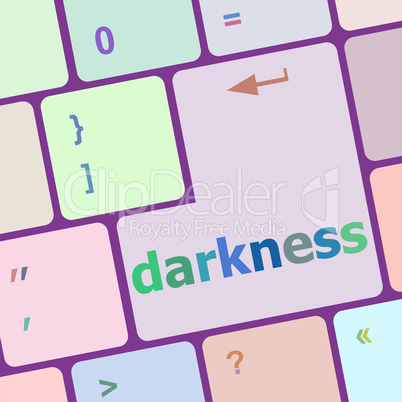 darkeness word on computer keyboard key