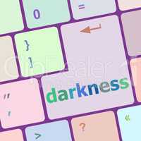 darkeness word on computer keyboard key