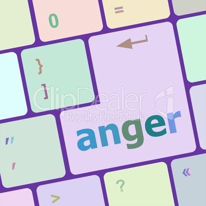 anger Button on Modern Computer Keyboard key