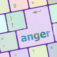 anger Button on Modern Computer Keyboard key