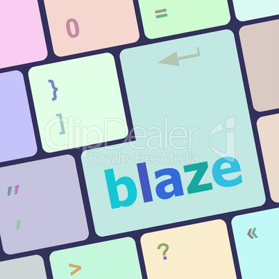 blaze word on keyboard key, notebook computer button
