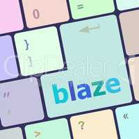 blaze word on keyboard key, notebook computer button