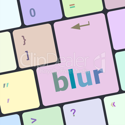 blur button on computer pc keyboard key