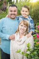 Outdoor Mixed Race Family Portrait