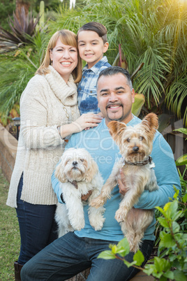 Outdoor Mixed Race Family Portrait