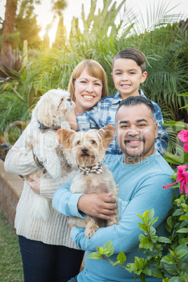 Outdoor Mixed Race Family Portrait